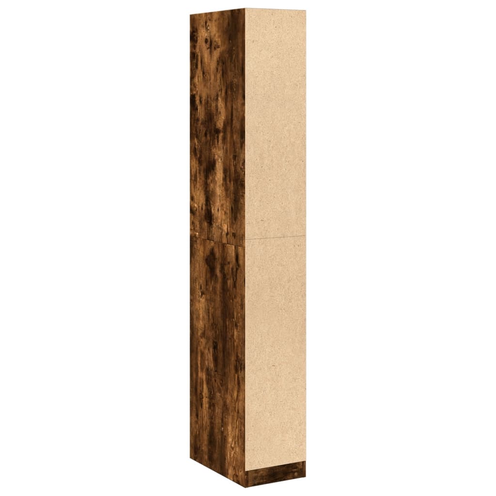 Garde-robe chêne fumé 30x50x200 cm bois d'ingénierie - XIOS