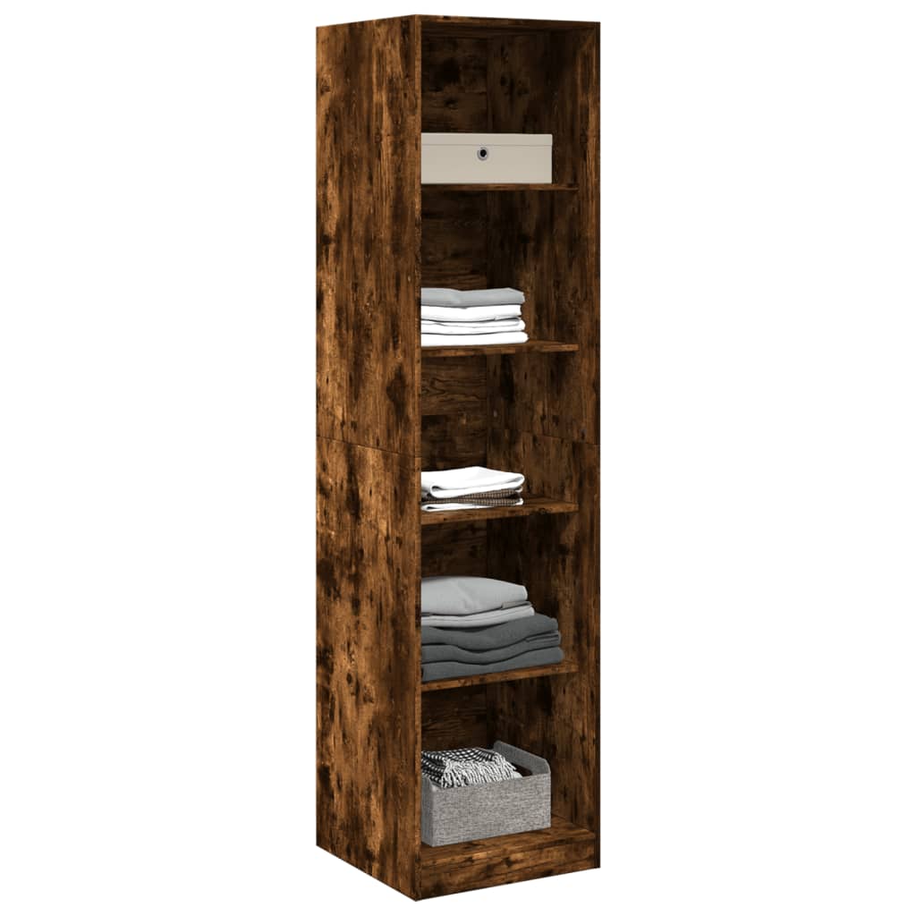 Garde-robe chêne fumé 50x50x200 cm bois d'ingénierie - XIOS
