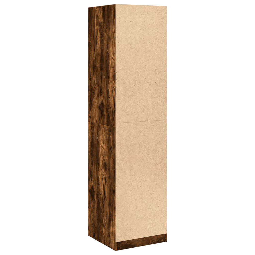 Garde-robe chêne fumé 50x50x200 cm bois d'ingénierie - XIOS