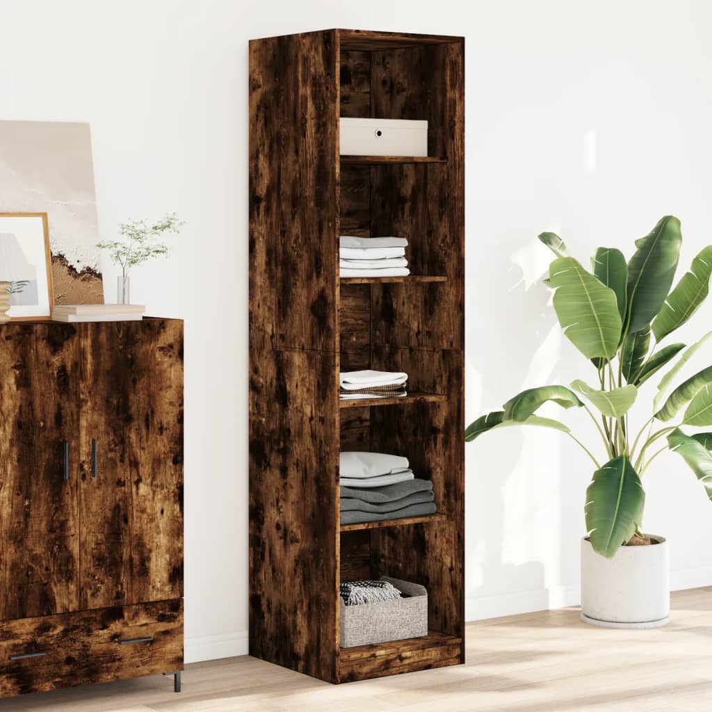 Garde-robe chêne fumé 50x50x200 cm bois d'ingénierie - XIOS