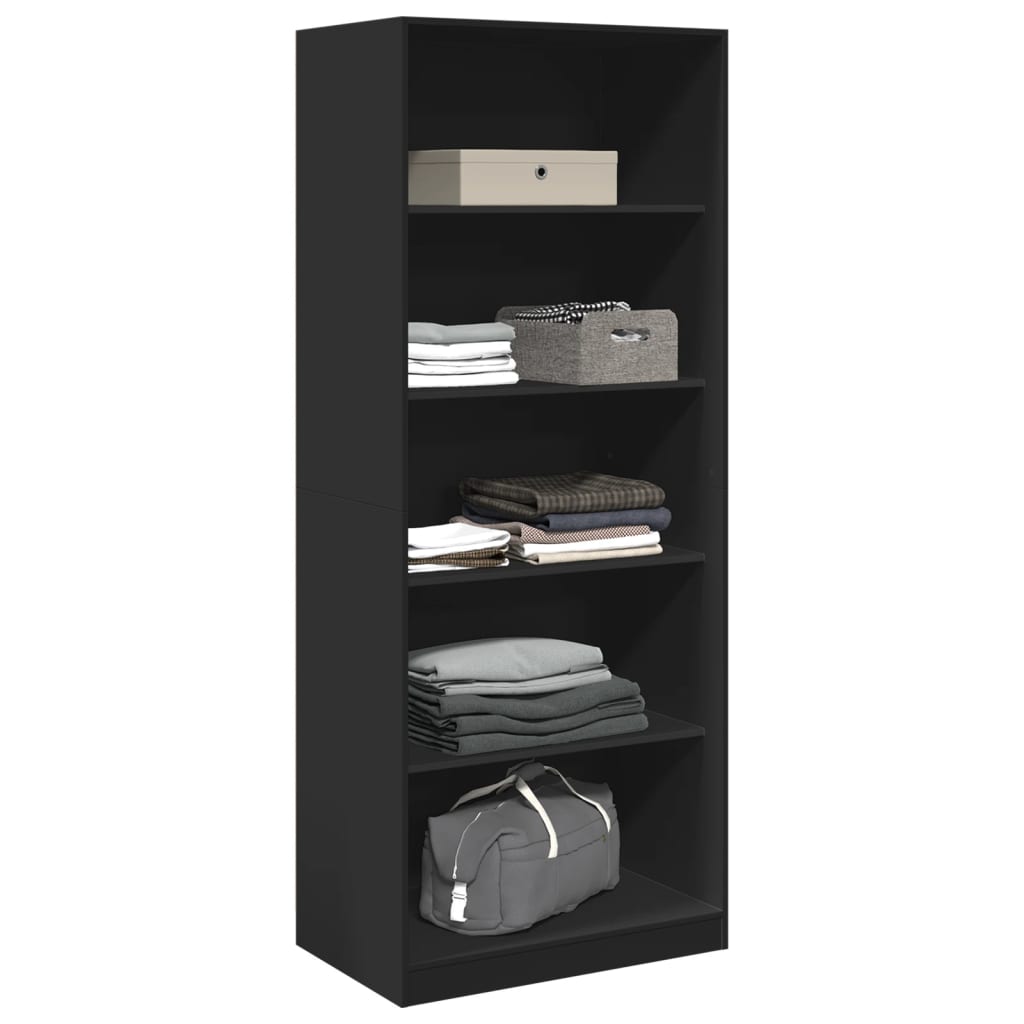 Garde-robe noir 80x50x200 cm bois d'ingénierie - XIOS