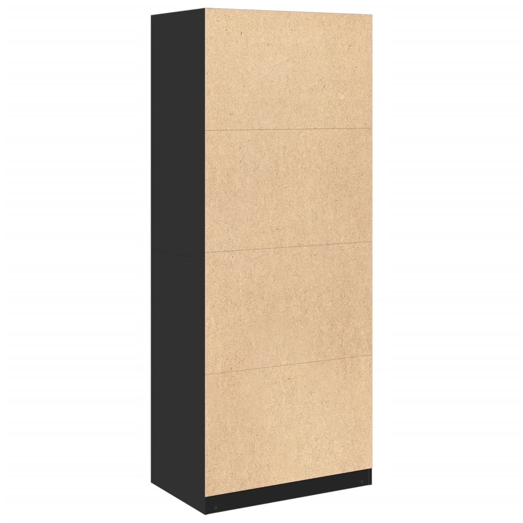 Garde-robe noir 80x50x200 cm bois d'ingénierie - XIOS
