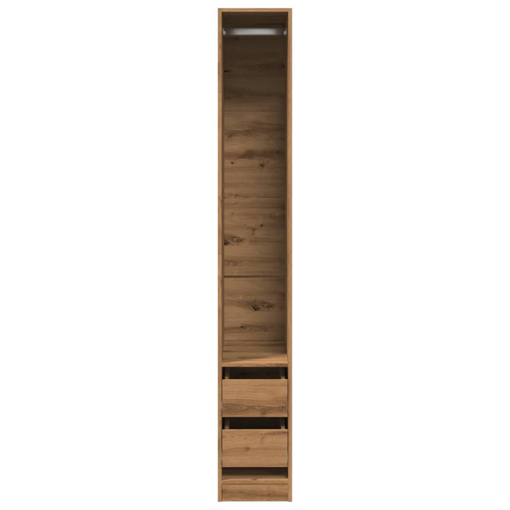 Garde-robe chêne artisanal 30x50x200 cm bois d'ingénierie - XIOS