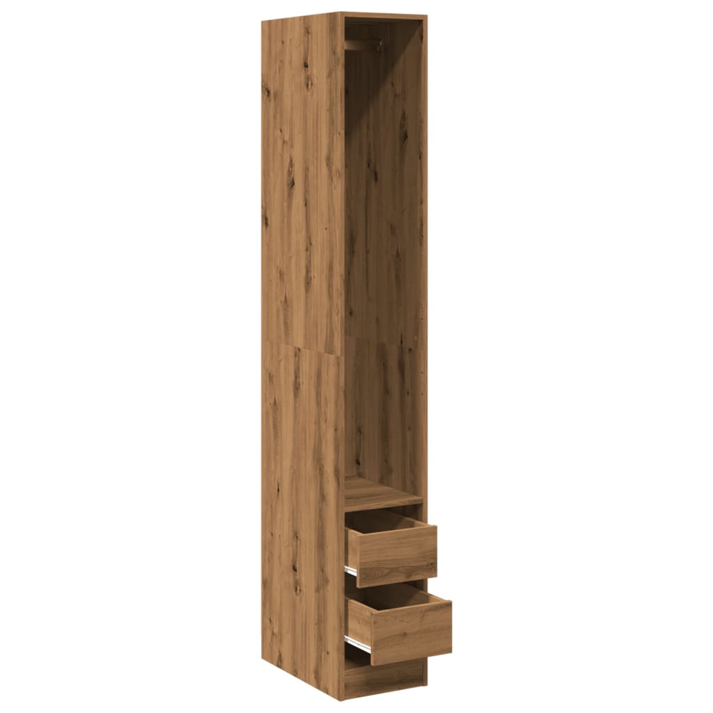 Garde-robe chêne artisanal 30x50x200 cm bois d'ingénierie - XIOS