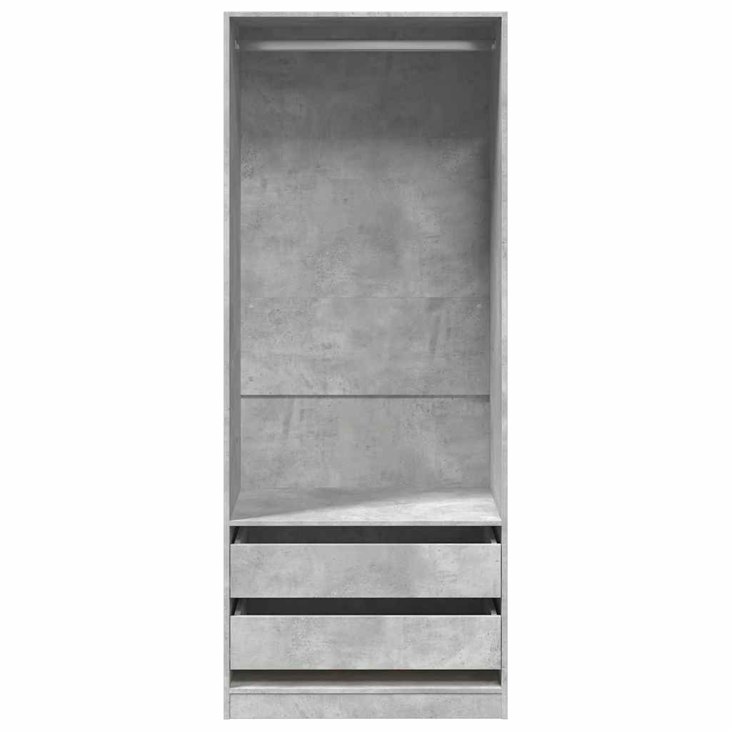 Garde-robe gris béton 80x50x200 cm bois d'ingénierie - XIOS