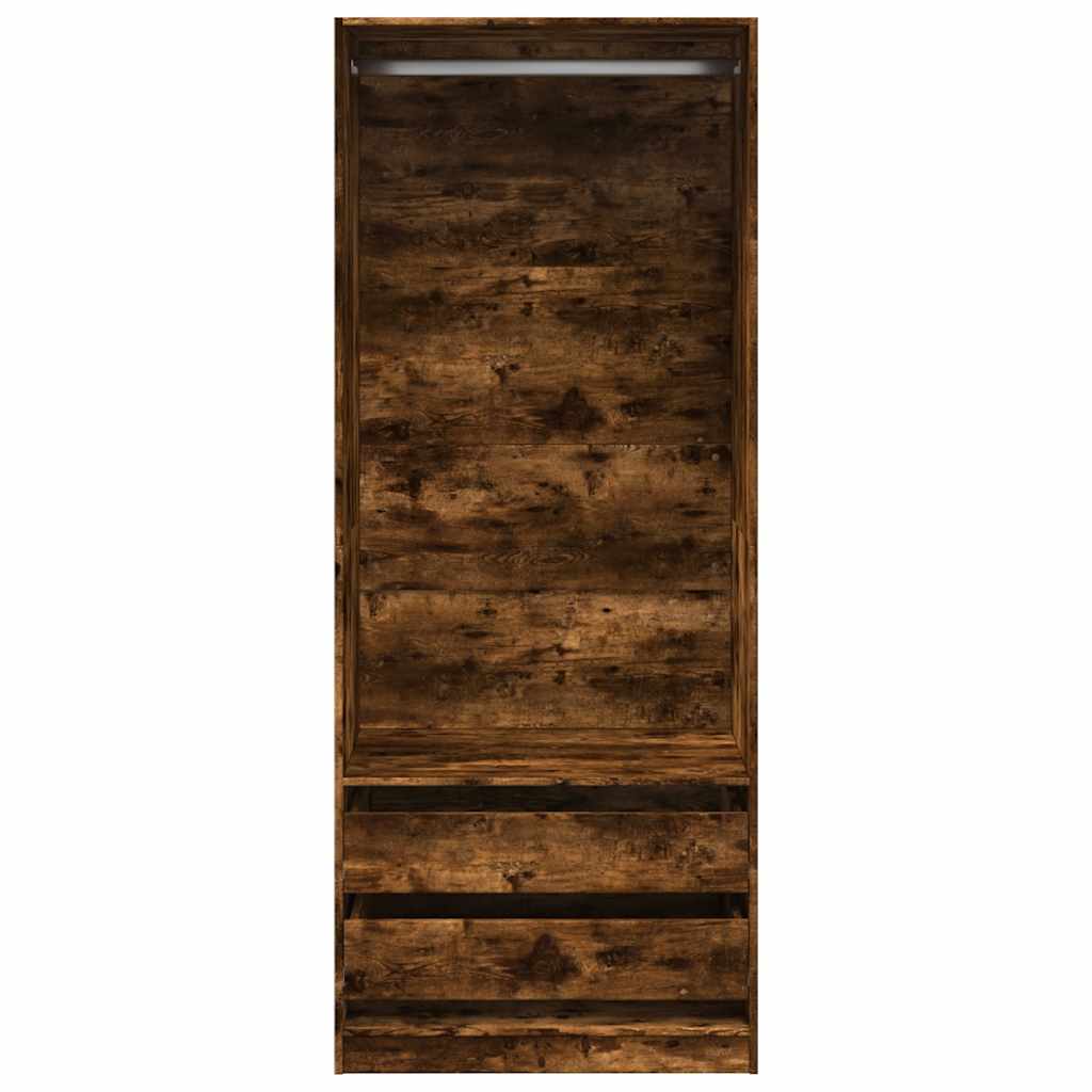 Garde-robe chêne fumé 80x50x200 cm bois d'ingénierie - XIOS