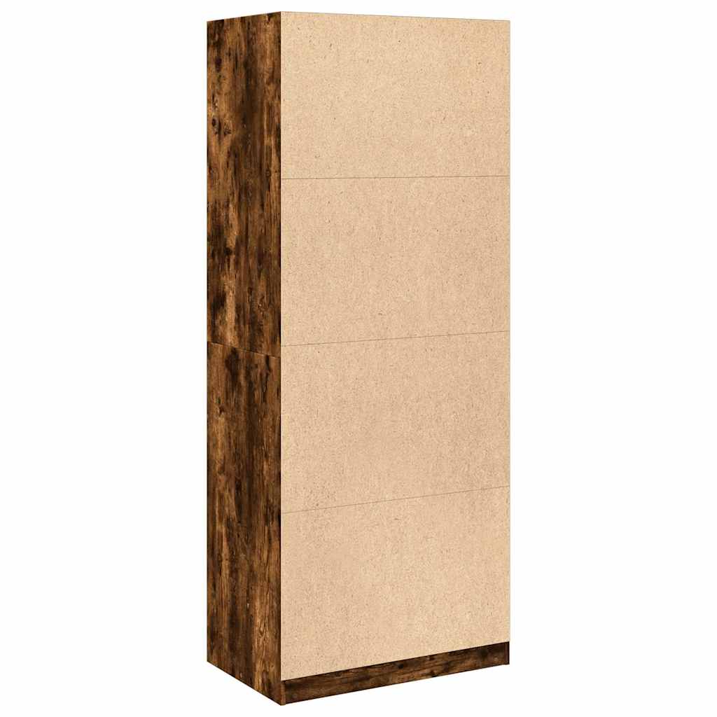 Garde-robe chêne fumé 80x50x200 cm bois d'ingénierie - XIOS