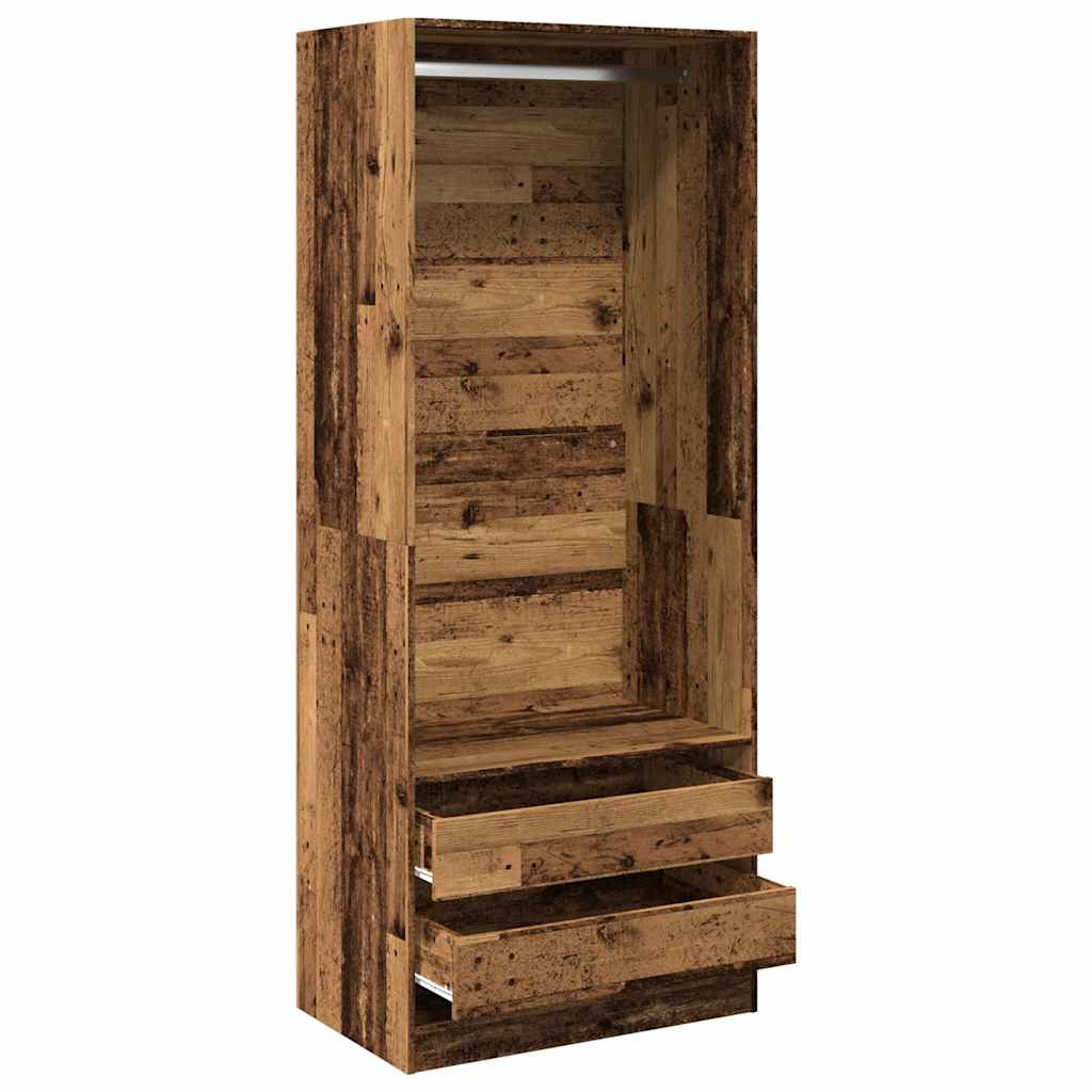Garde-robe vieux bois 80x50x200 cm bois d'ingénierie - XIOS