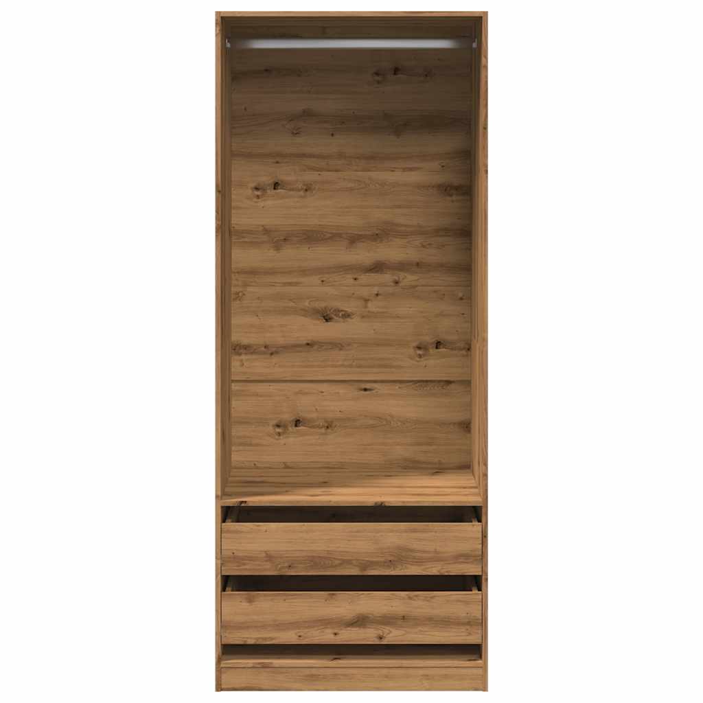 Garde-robe chêne artisanal 80x50x200 cm bois d'ingénierie - XIOS