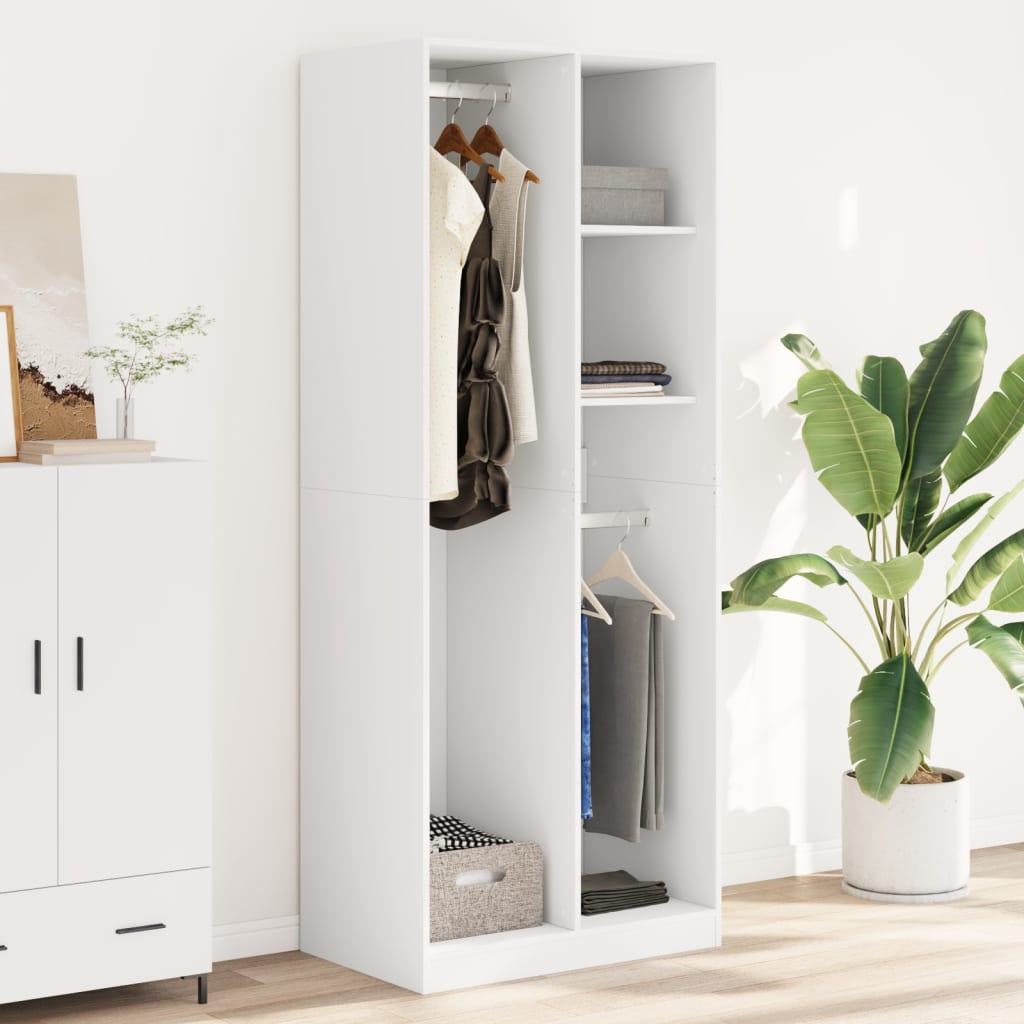 Garde-robe blanc 80x50x200 cm bois d'ingénierie - XIOS