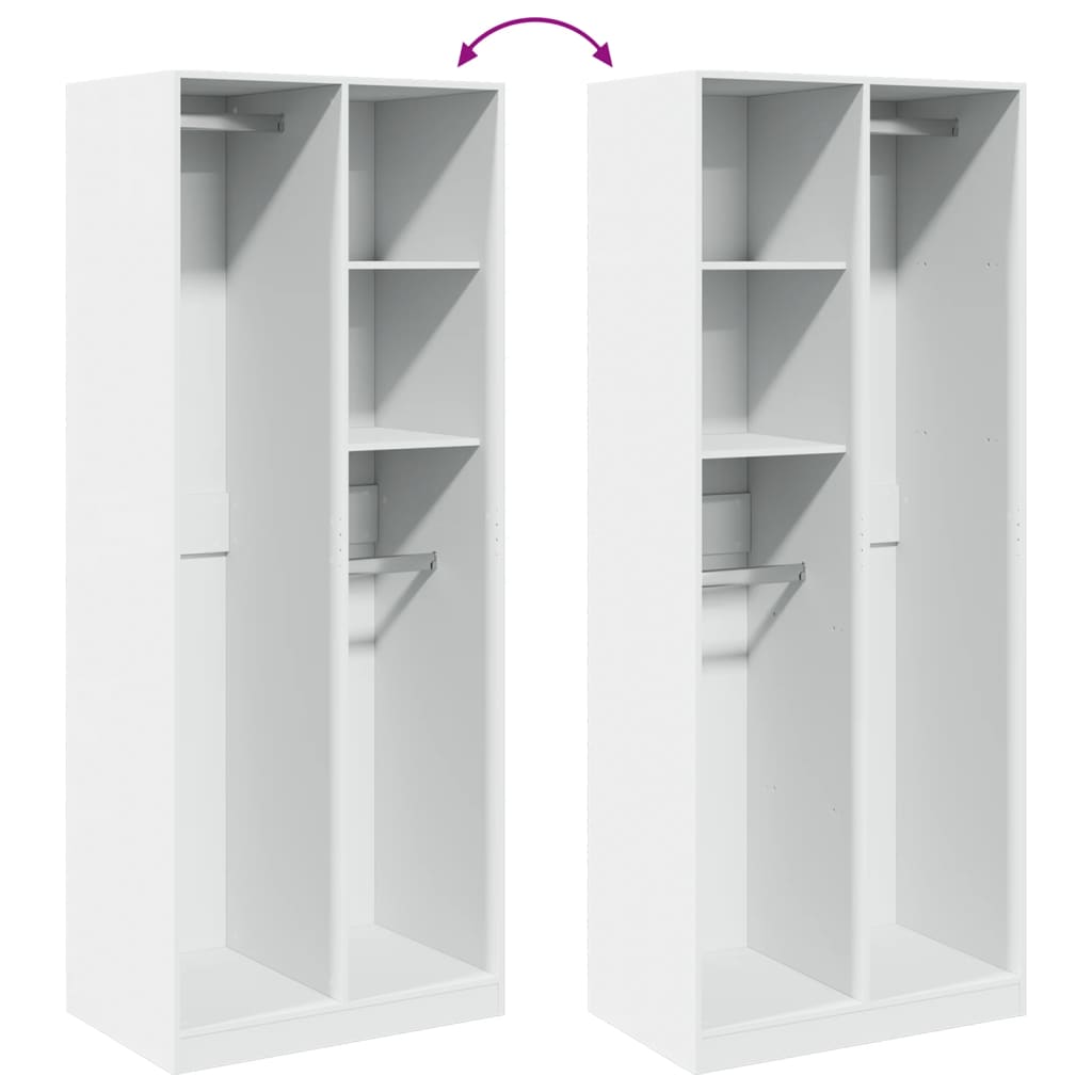 Garde-robe blanc 80x50x200 cm bois d'ingénierie - XIOS
