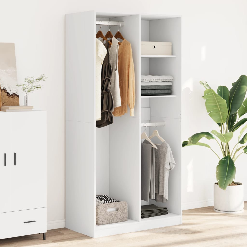 Garde-robe Blanc 100x50x200 cm Bois d'ingénierie - XIOS