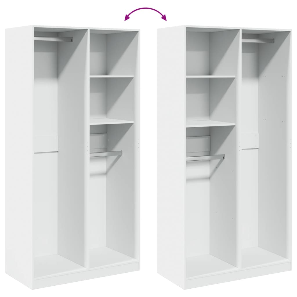 Garde-robe Blanc 100x50x200 cm Bois d'ingénierie - XIOS