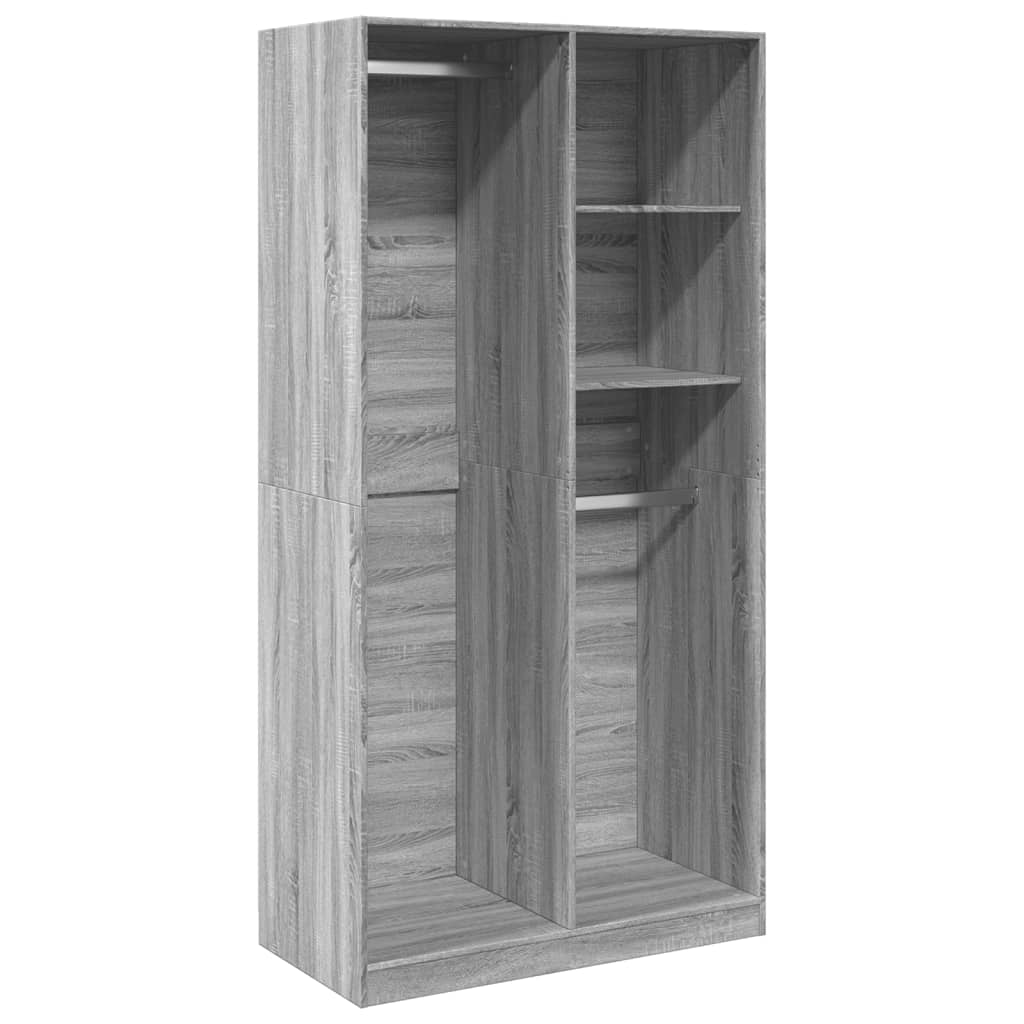 Garde-robe sonoma gris 100x50x200 cm bois d'ingénierie - XIOS