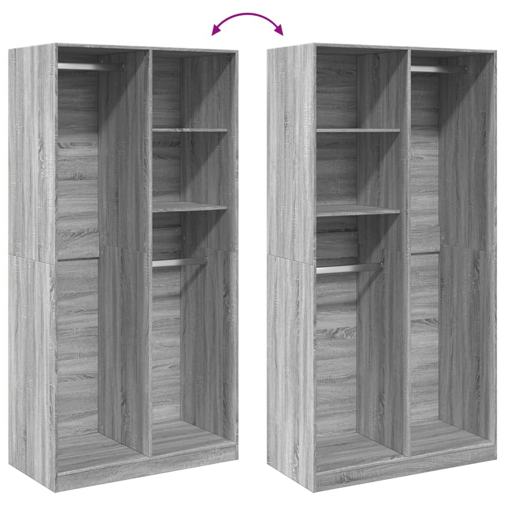 Garde-robe sonoma gris 100x50x200 cm bois d'ingénierie - XIOS