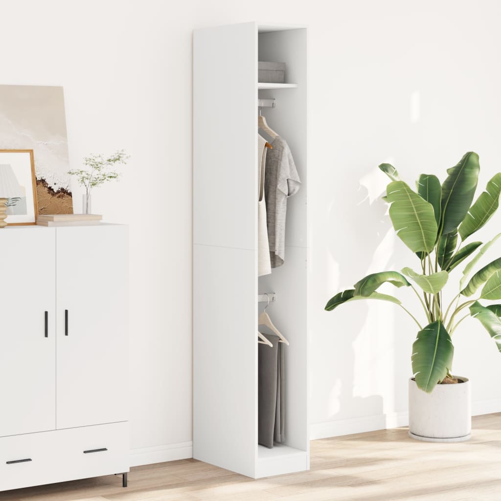 Garde-robe Blanc 30x50x200 cm Bois d'ingénierie - XIOS
