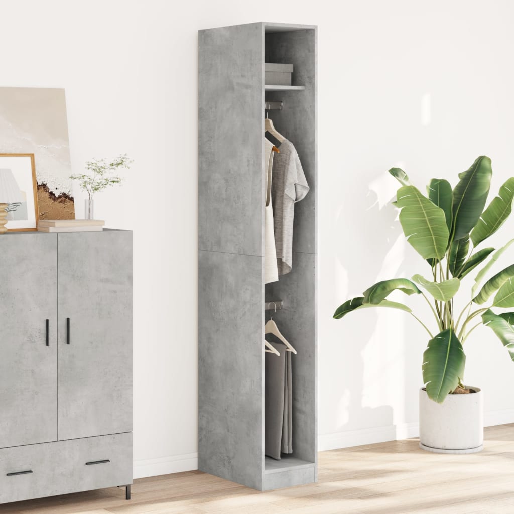 Garde-robe gris béton 30x50x200 cm bois d'ingénierie - XIOS