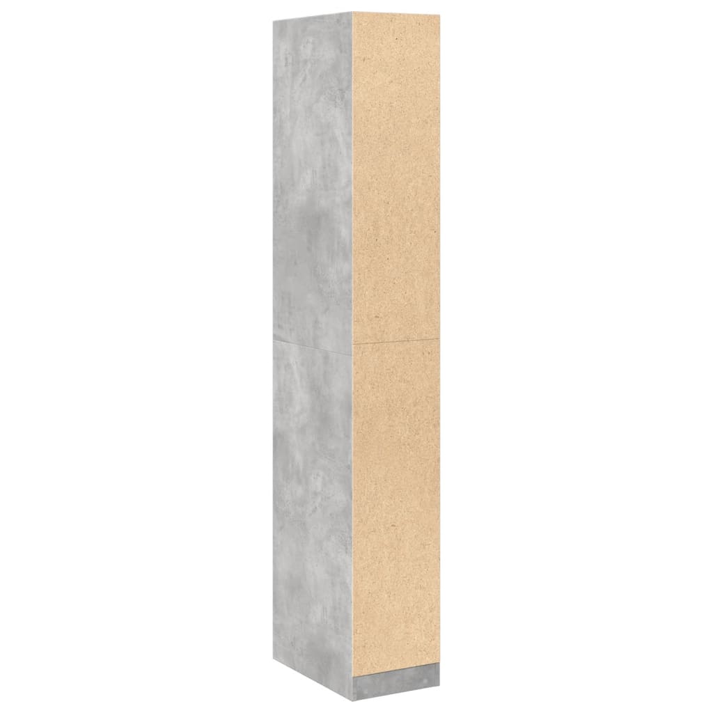 Garde-robe gris béton 30x50x200 cm bois d'ingénierie - XIOS