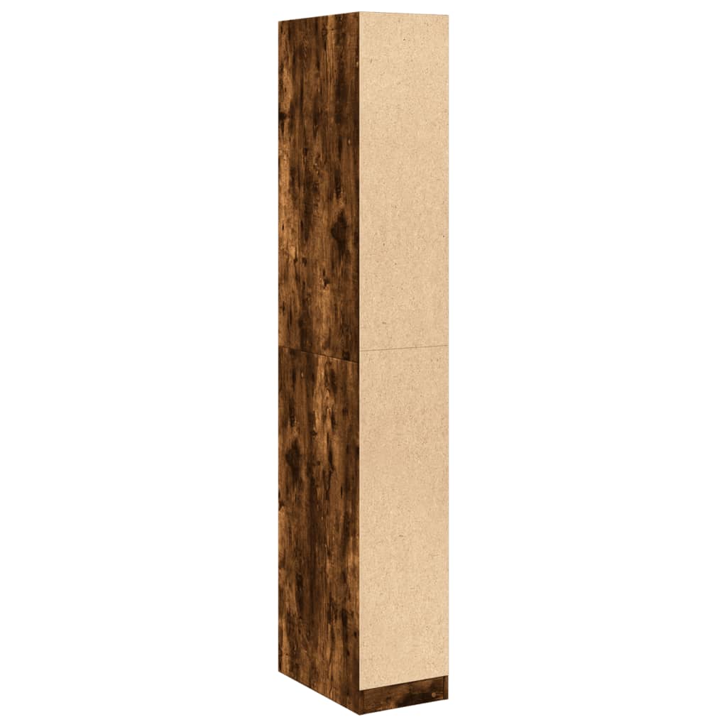 Garde-robe chêne fumé 30x50x200 cm bois d'ingénierie - XIOS