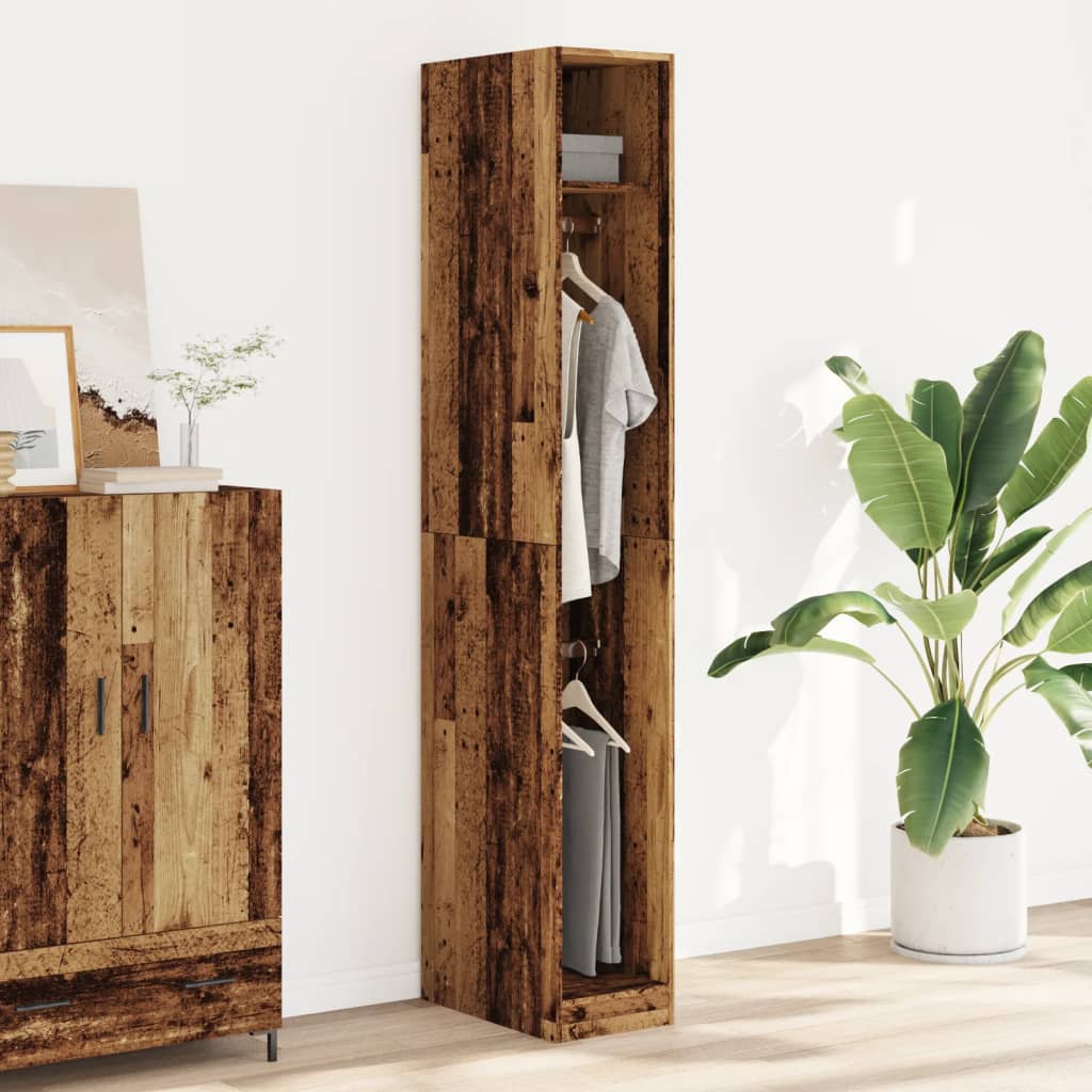 Garde-robe vieux bois 30x50x200 cm bois d'ingénierie - XIOS