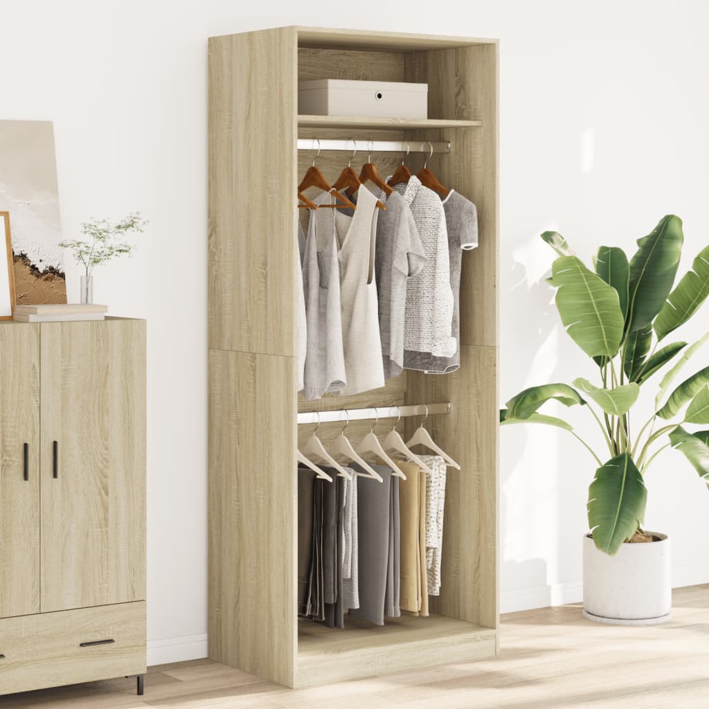 Garde-robe chêne sonoma 80x50x200 cm bois d'ingénierie - XIOS