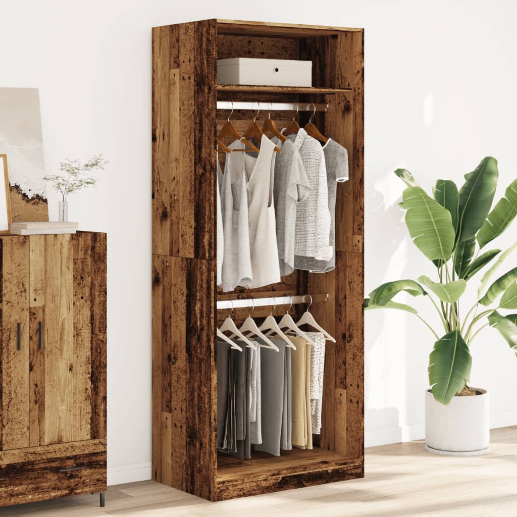 Garde-robe vieux bois 80x50x200 cm bois d'ingénierie - XIOS