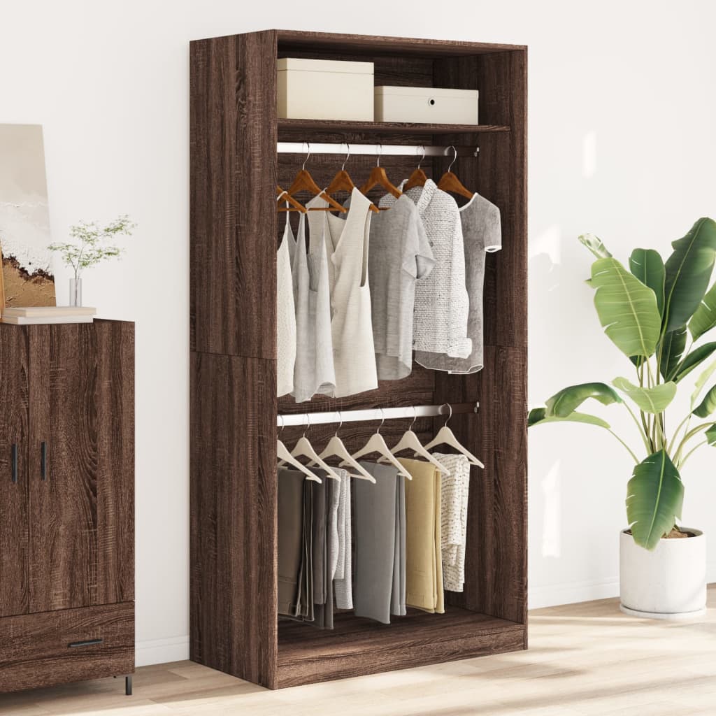 Garde-robe chêne marron 100x50x200 cm bois d'ingénierie - XIOS