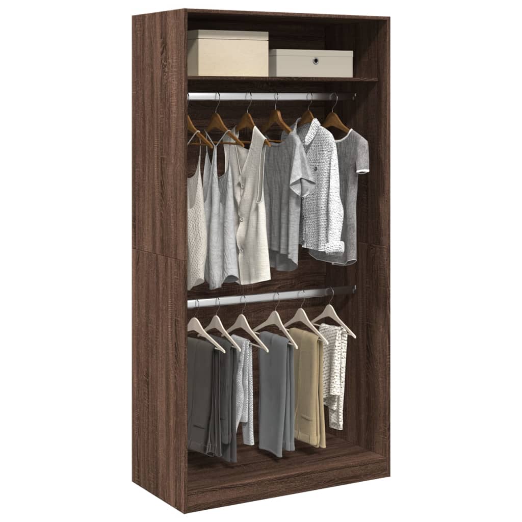 Garde-robe chêne marron 100x50x200 cm bois d'ingénierie - XIOS