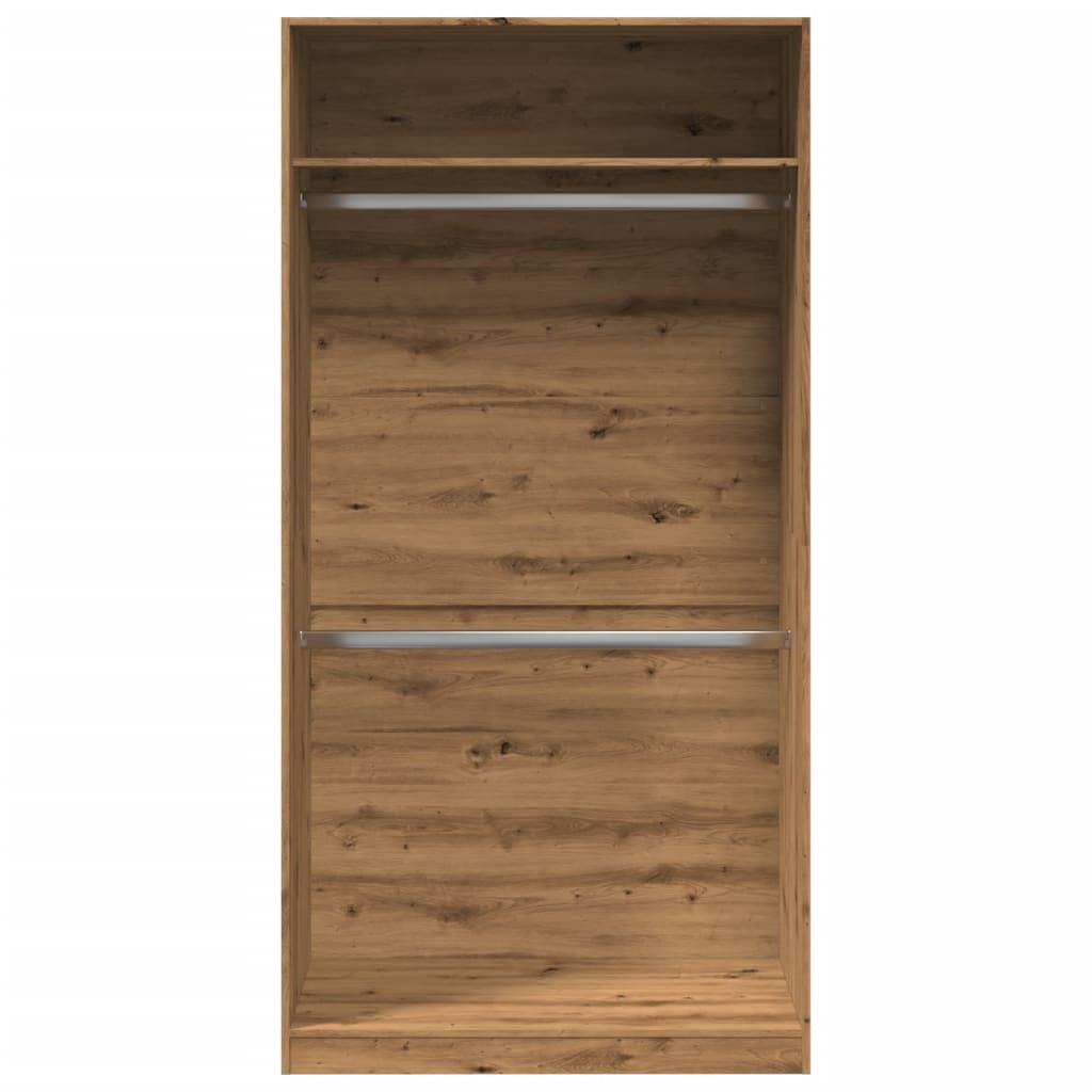 Garde-robe chêne artisanal 100x50x200 cm bois d'ingénierie - XIOS