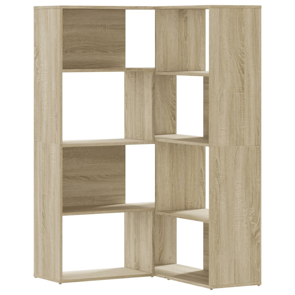 Bibliothèque d'angle à 4 niveaux chêne sonoma bois d'ingénierie - XIOS