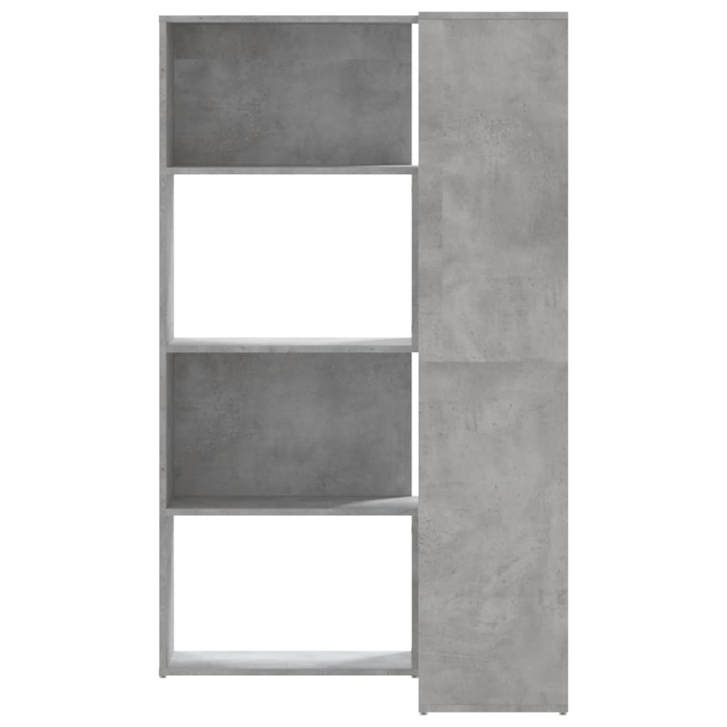 Bibliothèque d'angle à 4 niveaux gris béton bois d'ingénierie - XIOS