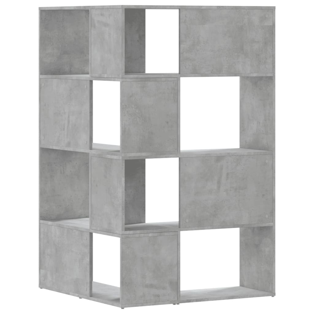 Bibliothèque d'angle à 4 niveaux gris béton bois d'ingénierie - XIOS