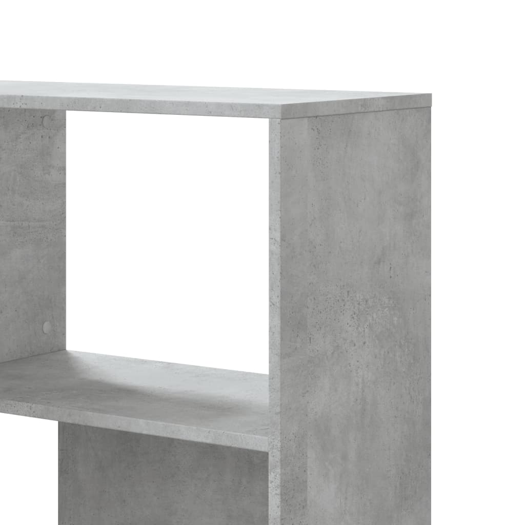 Bibliothèque d'angle à 4 niveaux gris béton bois d'ingénierie - XIOS