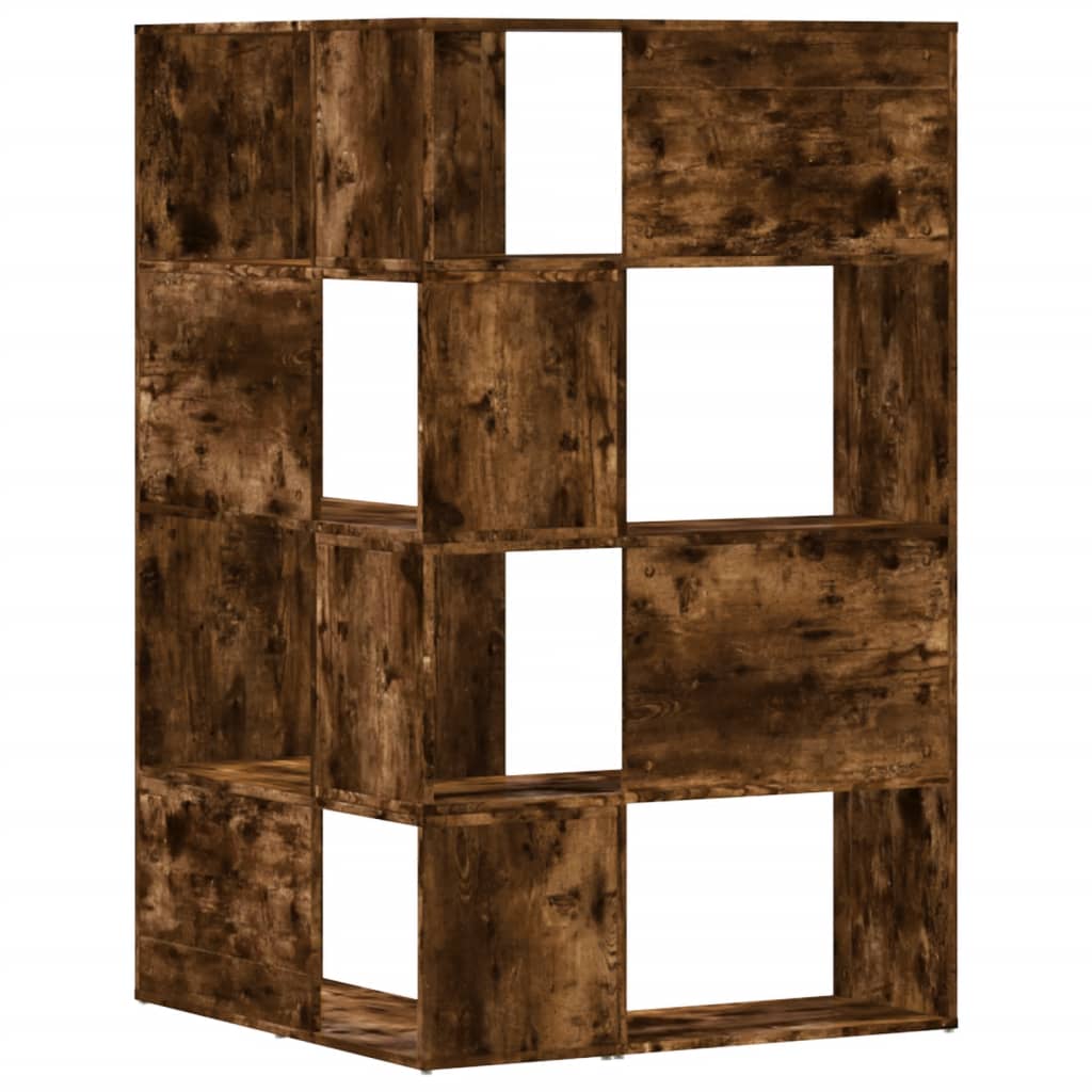 Bibliothèque d'angle à 4 niveaux chêne fumé bois d'ingénierie - XIOS
