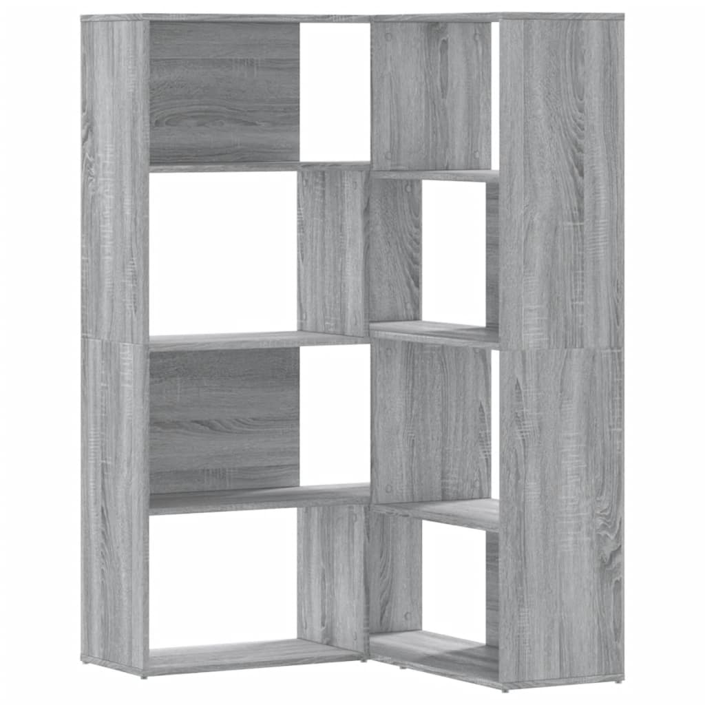Bibliothèque d'angle à 4 niveaux sonoma gris bois d'ingénierie - XIOS