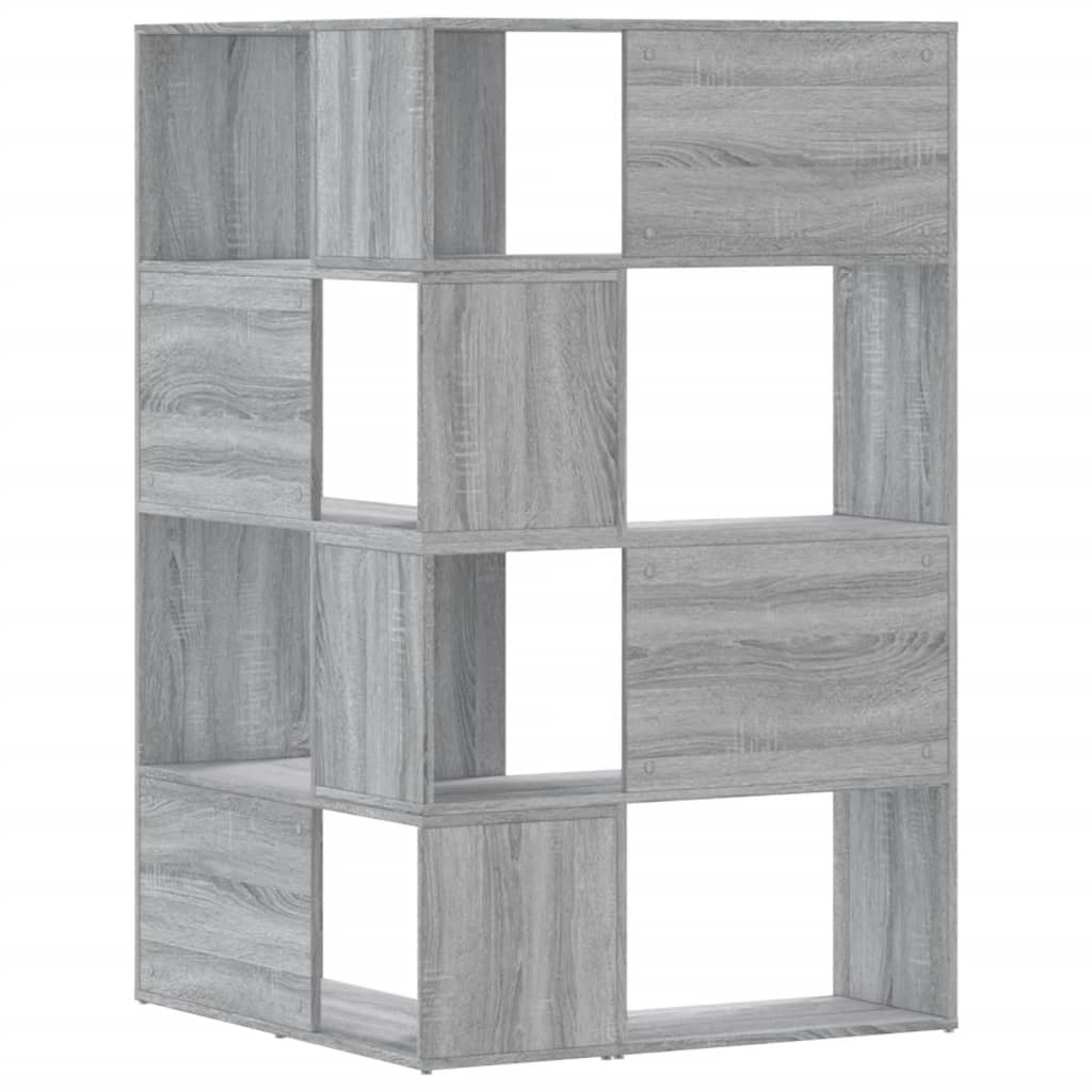 Bibliothèque d'angle à 4 niveaux sonoma gris bois d'ingénierie - XIOS