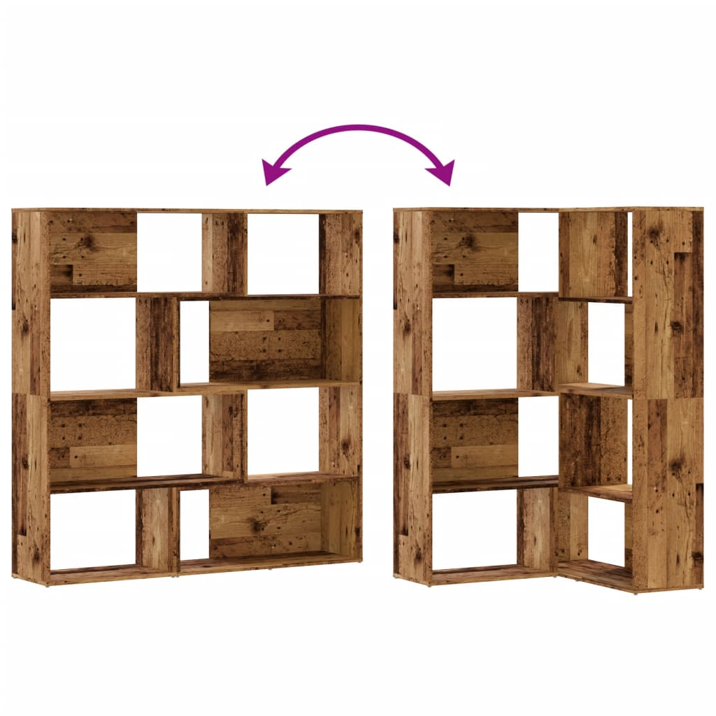 Bibliothèque d'angle à 4 niveaux vieux bois bois d'ingénierie - XIOS