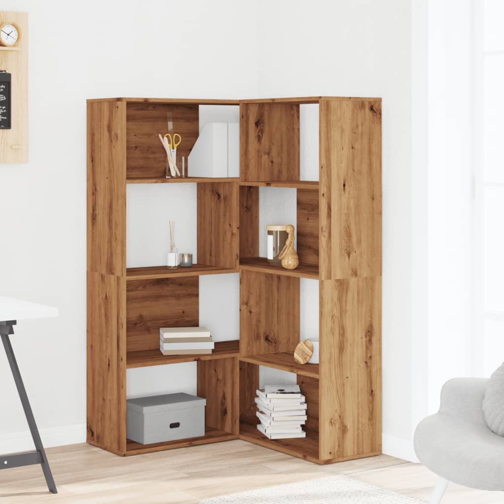 Bibliothèque d'angle 4 niveaux chêne artisanal bois ingénierie - XIOS