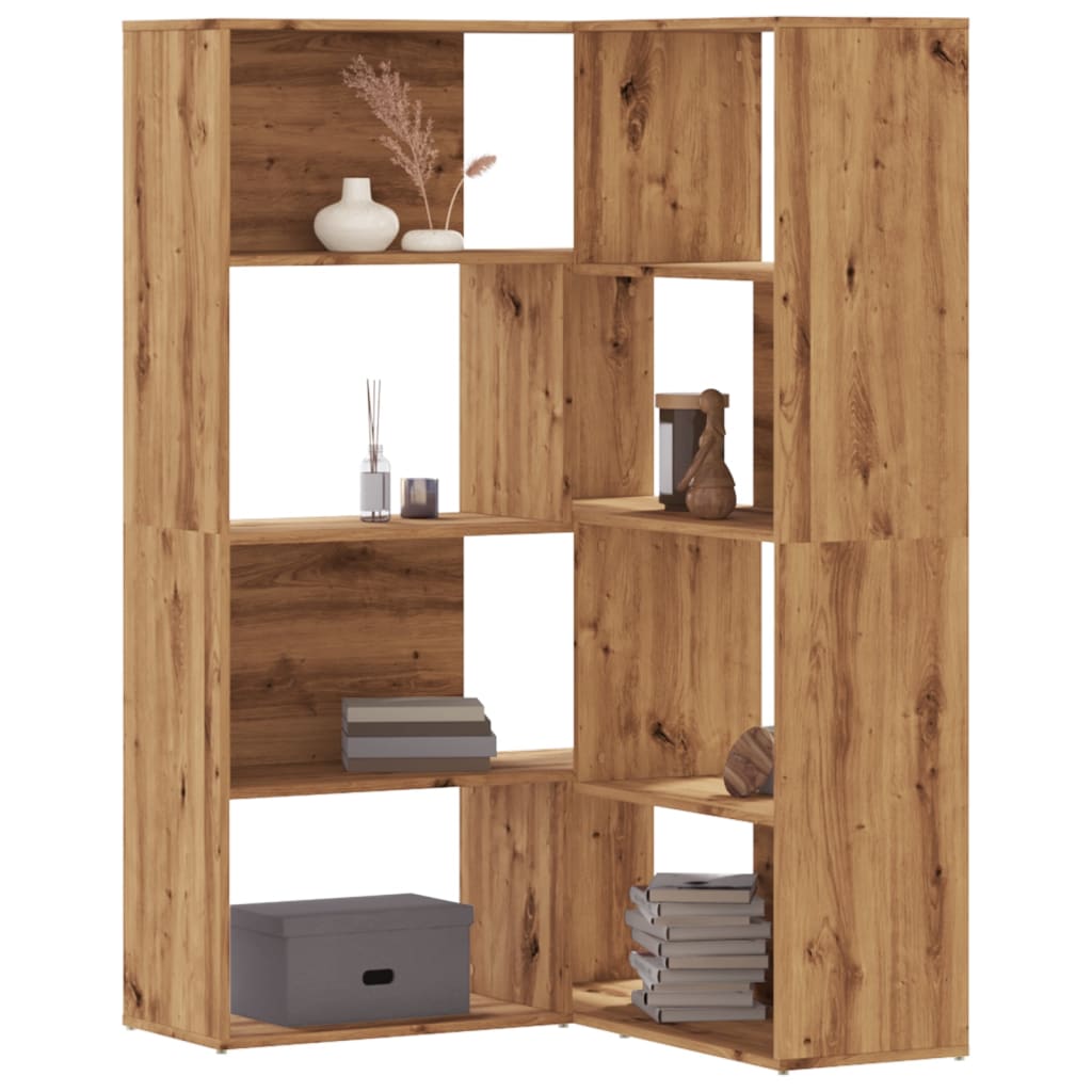 Bibliothèque d'angle 4 niveaux chêne artisanal bois ingénierie - XIOS