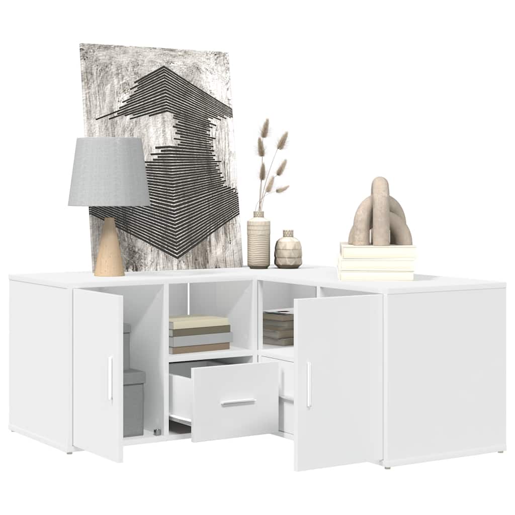 Armoire d'angle blanc 160x40x45 cm bois d’ingénierie