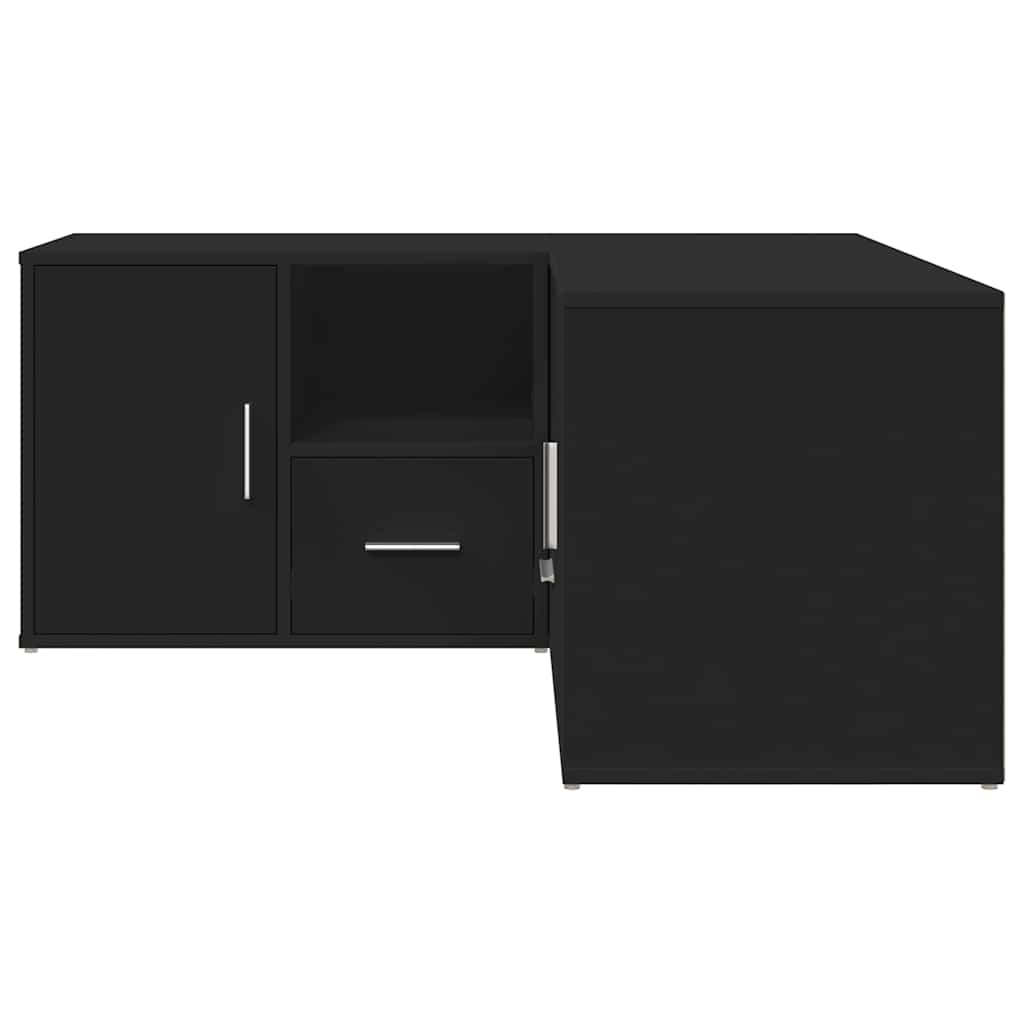 Armoire d'angle noir 160x40x45 cm bois d’ingénierie