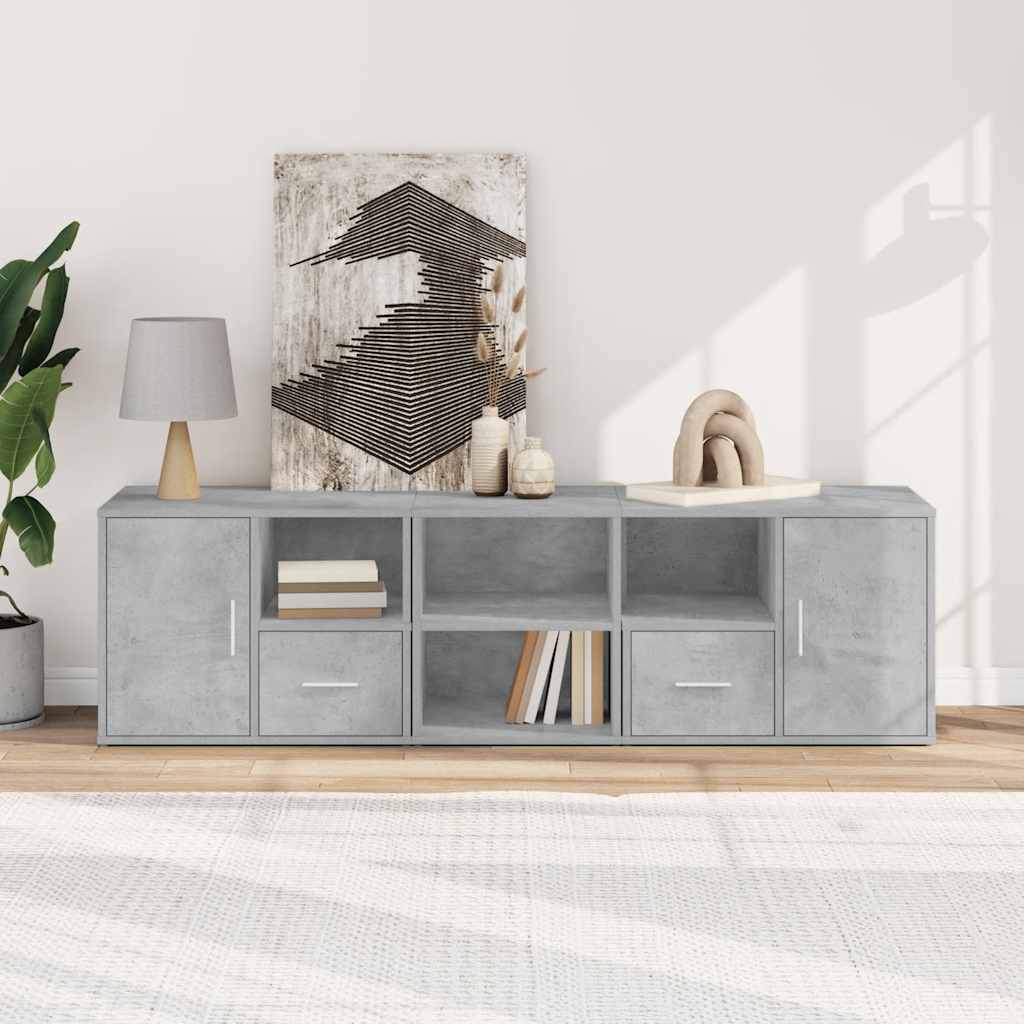 Armoire d'angle gris béton 160x40x45 cm bois d’ingénierie - XIOS