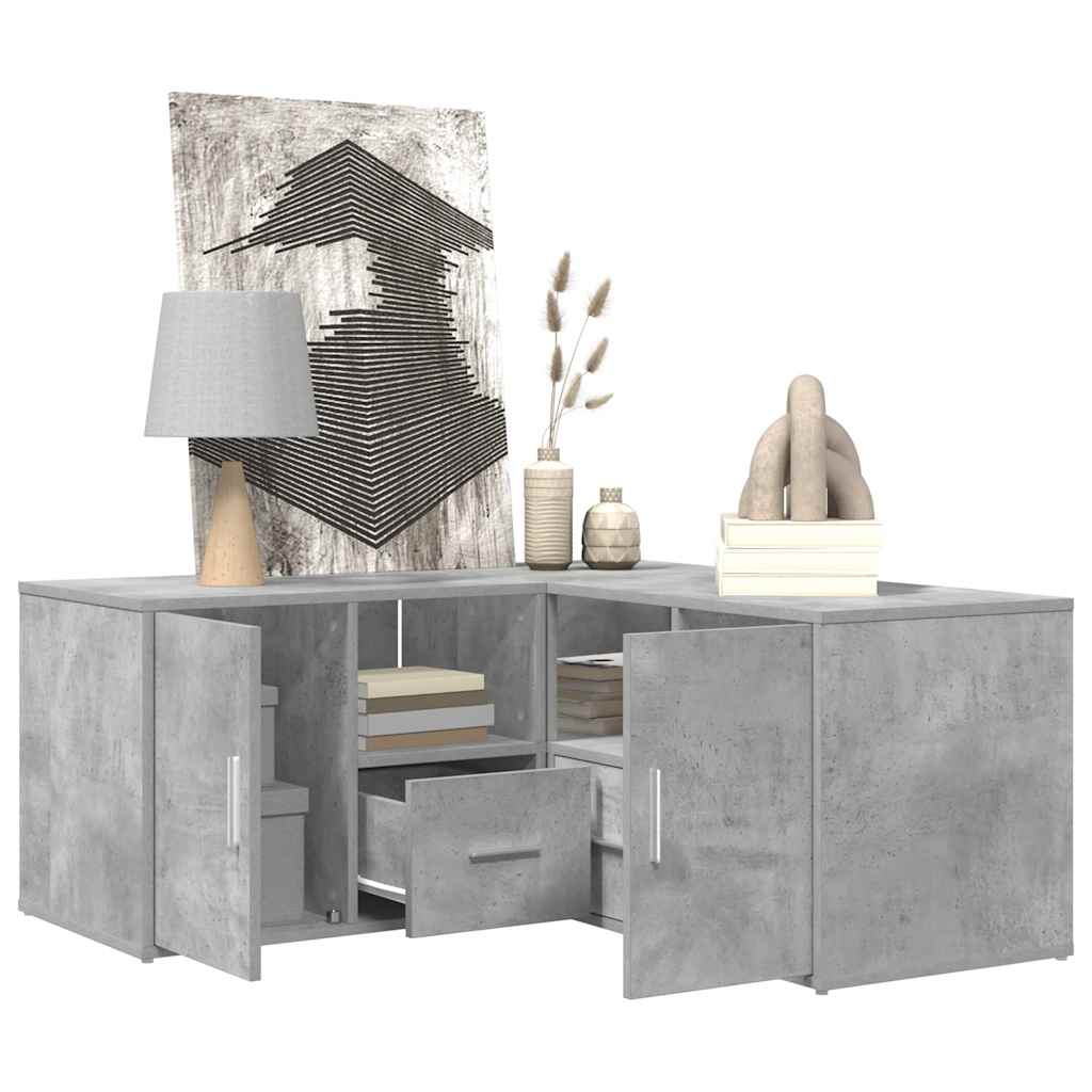 Armoire d'angle gris béton 160x40x45 cm bois d’ingénierie - XIOS
