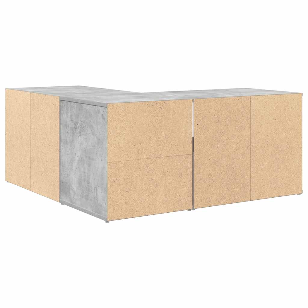 Armoire d'angle gris béton 160x40x45 cm bois d’ingénierie - XIOS