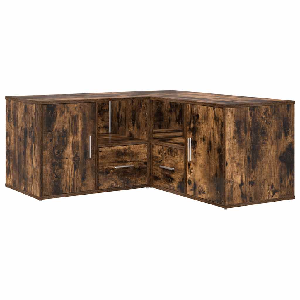 Armoire d'angle chêne fumé 160x40x45 cm bois d'ingénierie - XIOS