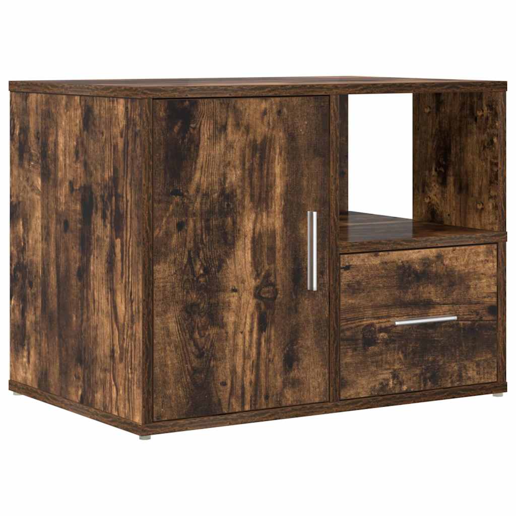 Armoire d'angle chêne fumé 160x40x45 cm bois d'ingénierie - XIOS