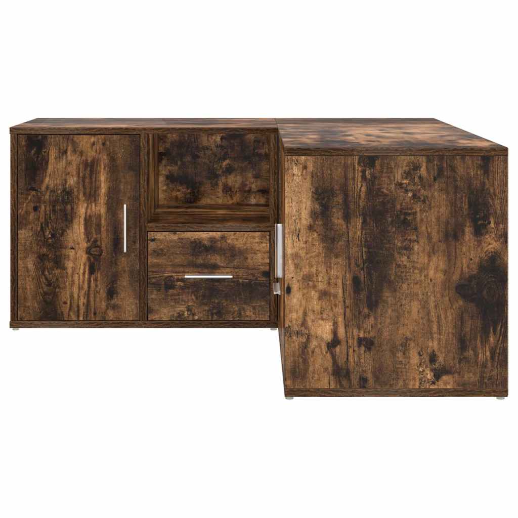 Armoire d'angle chêne fumé 160x40x45 cm bois d'ingénierie - XIOS