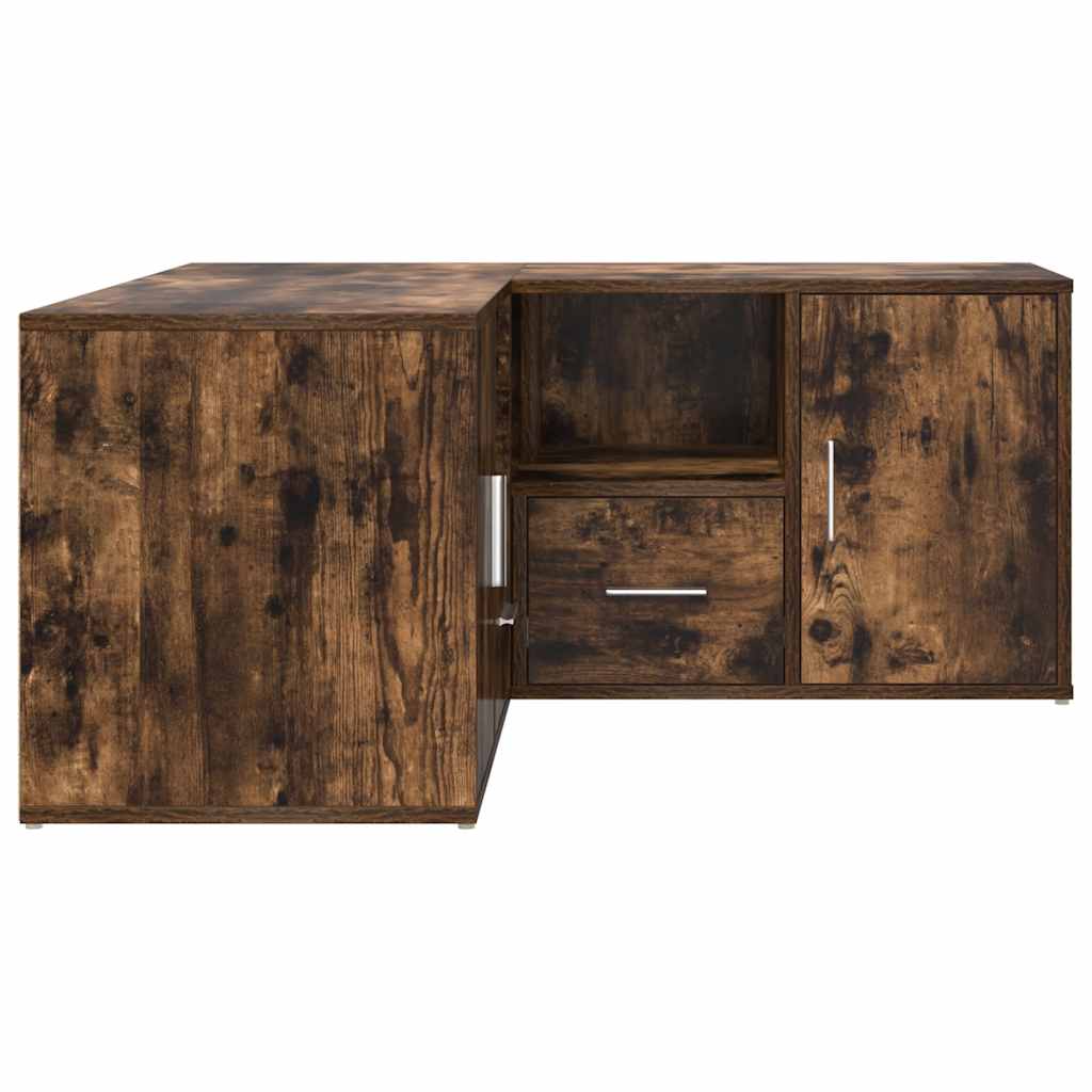Armoire d'angle chêne fumé 160x40x45 cm bois d'ingénierie - XIOS