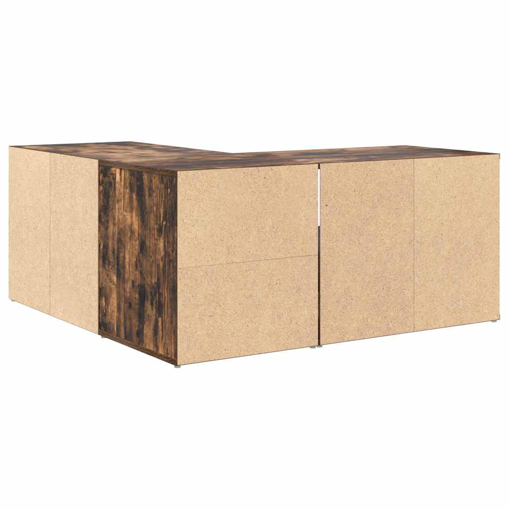 Armoire d'angle chêne fumé 160x40x45 cm bois d'ingénierie - XIOS
