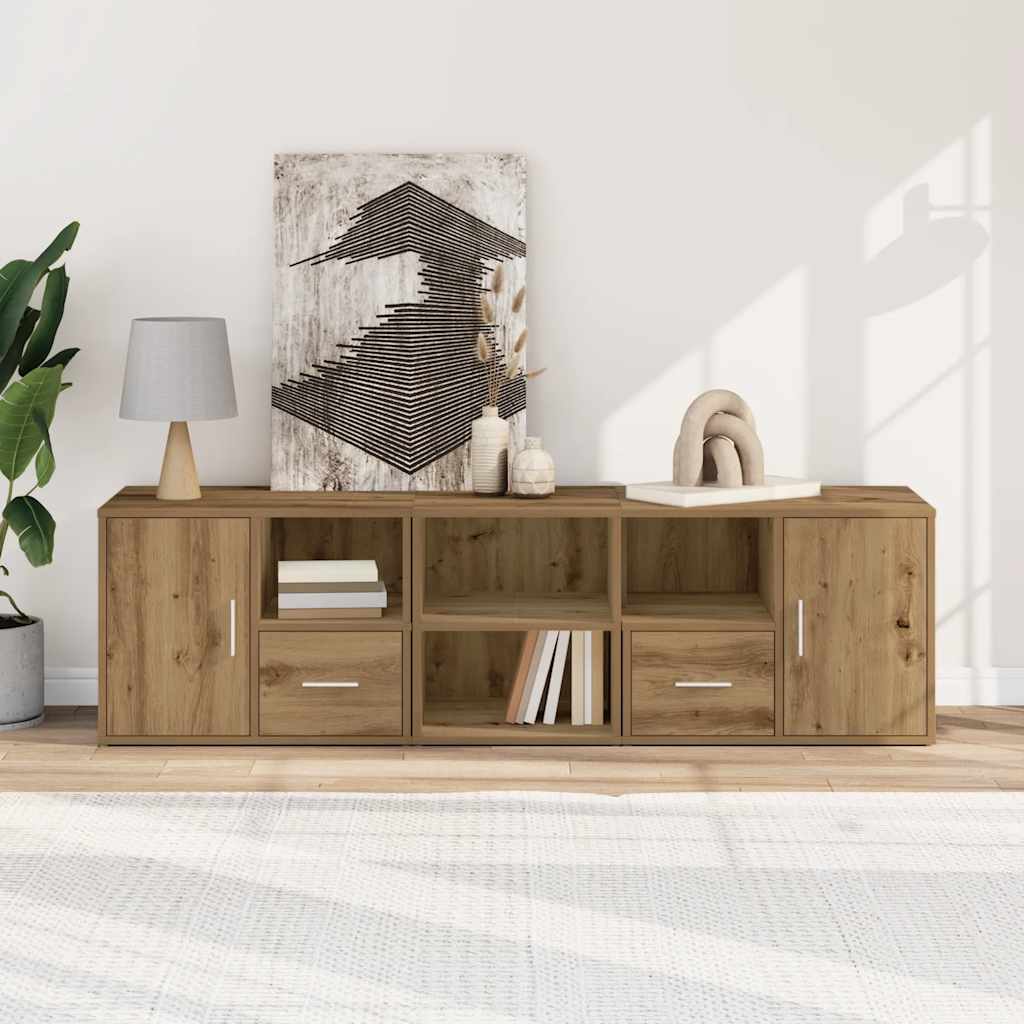 Armoire d'angle chêne artisanal 160x40x45 cm bois d'ingénierie - XIOS